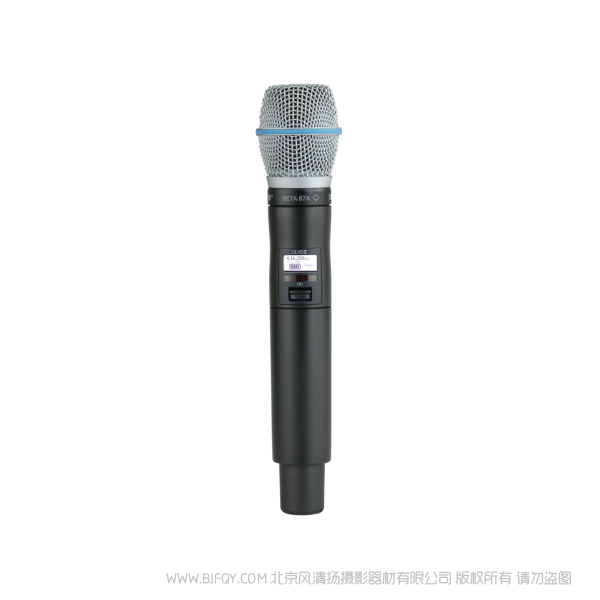 Shure 舒尔 ULXD2/B87A Beta87A话筒配备ULXD2手持式发射机 ULX-D数字无线系统之BETA87A手持式无线发射机。