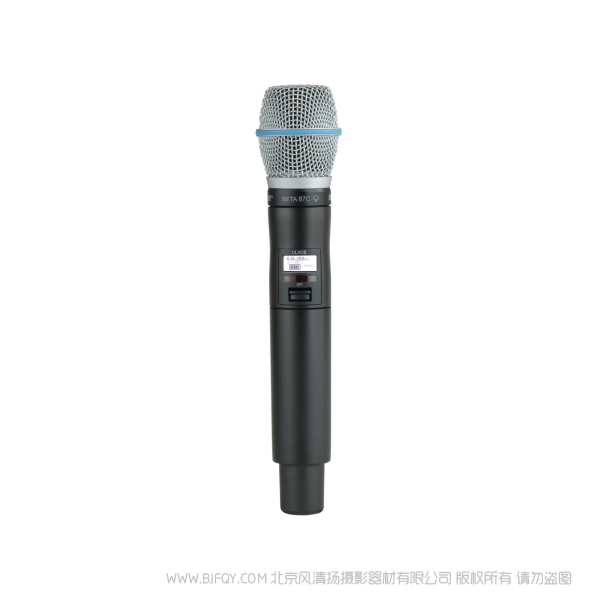 Shure 舒尔 ULXD2/B87C Beta87C话筒配备ULXD2手持式发射机 ULX-D数字无线系统之BETA87C手持式无线发射机。