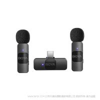BOYA 博雅 BY-V20 2.4GHz迷你无线麦克风系统  USB-C 一拖二